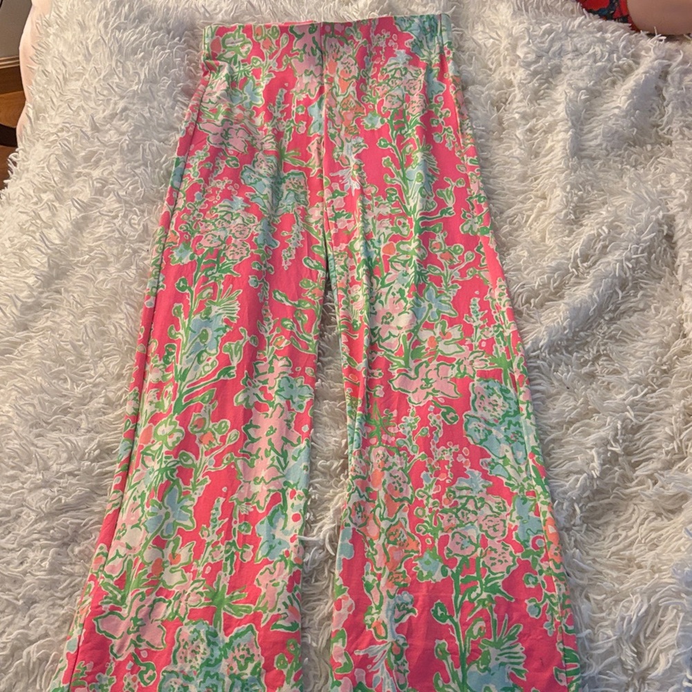 Lilly Pulitzer Pink and Green Floral Pants